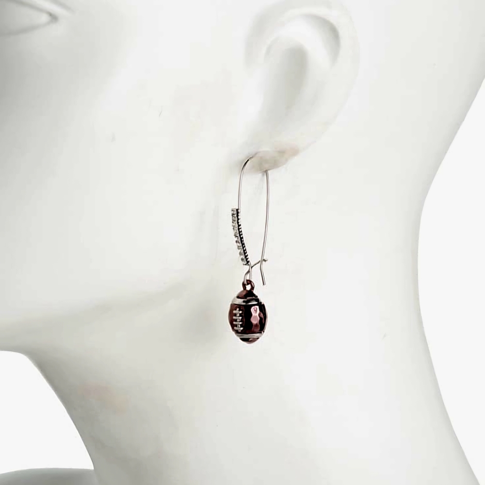 NEW Betsey Johnson Football Hook Earrings NWT - Picture 3 of 3